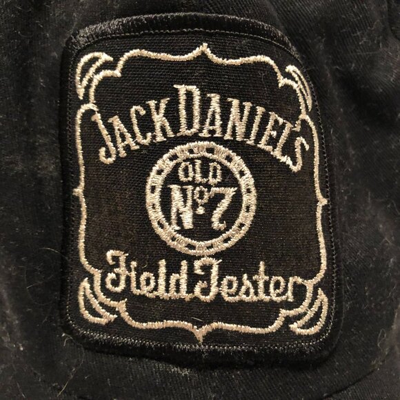 VINTAGE JACK DANIELS SNAP BACK HAT FIELD TESTER OLD No7 BLACK MADE IN USA - Picture 2 of 4